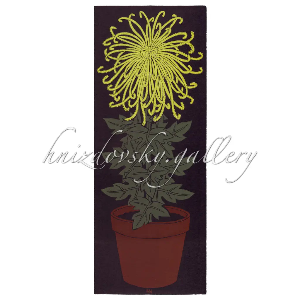 Jacques Hnizdovsky, #232 Yellow Chrysanthemum, linocut, 1976, 18