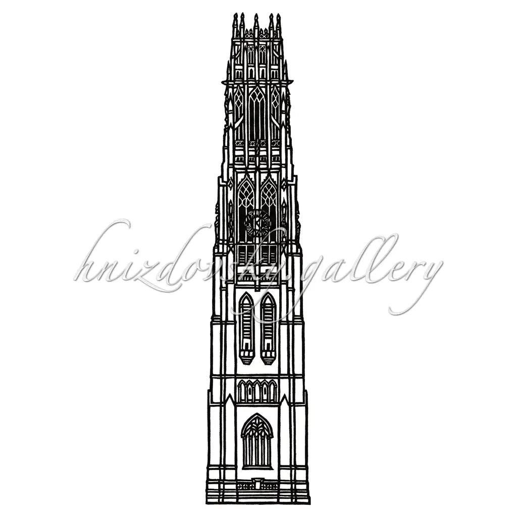 Jacques Hnizdovsky woodcut Harkness Tower