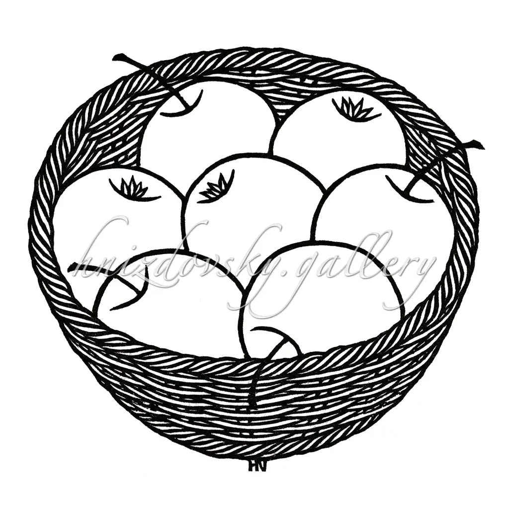 Jacques Hnizdovsky woodcut Apples
