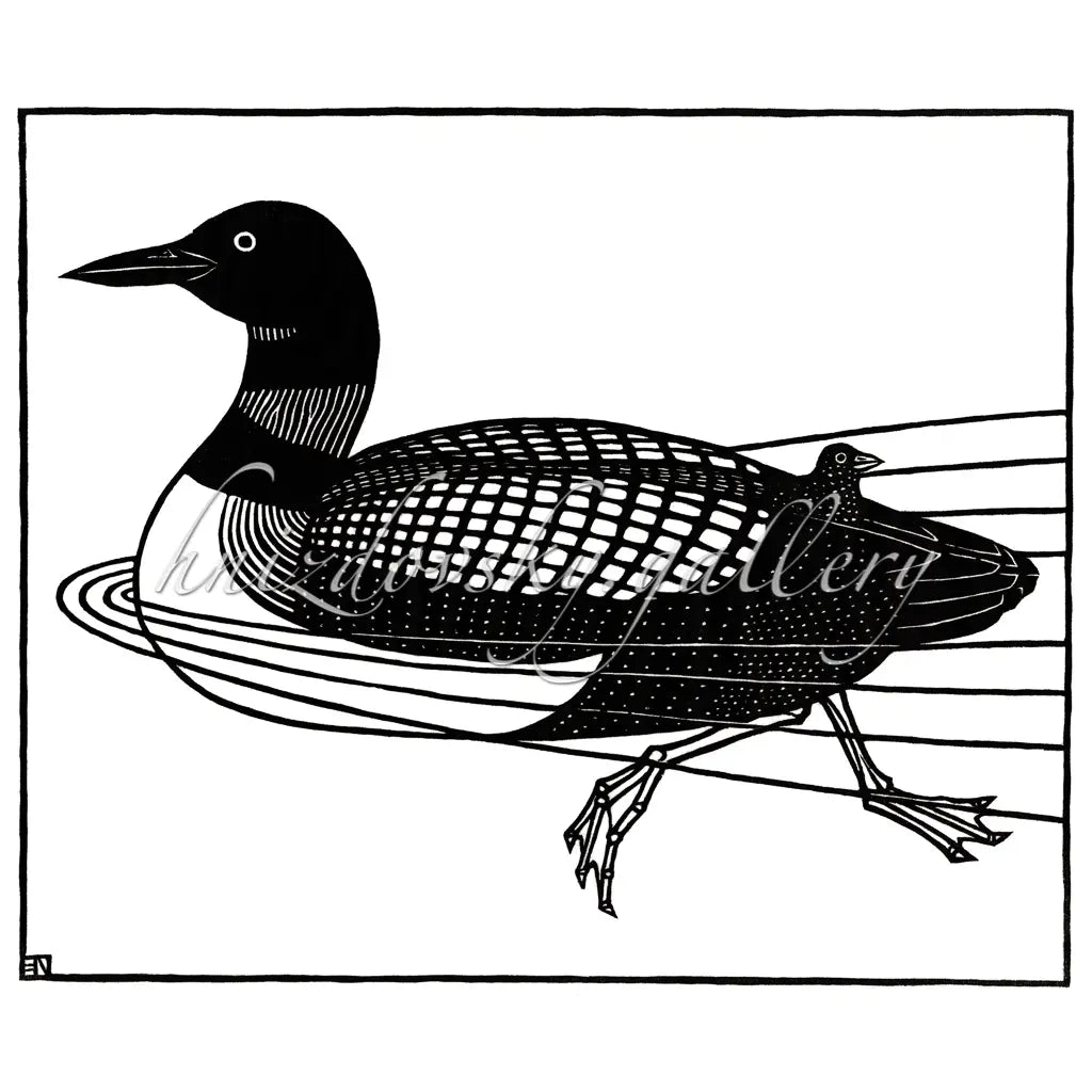 Jacques Hnizdovsky woodcut Loon