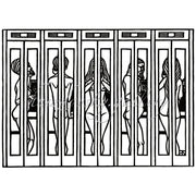 Jacques Hnizdovsky woodcut Telephone Booths I