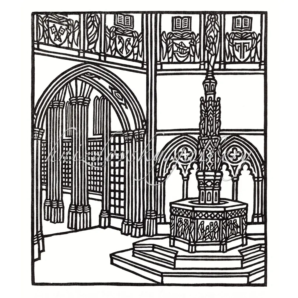 Jacques Hnizdovsky woodcut St John the Divine Interior