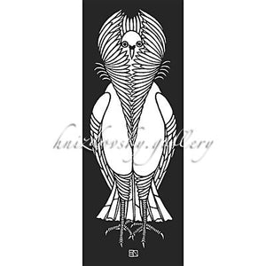 Jacques Hnizdovsky, #157 Jacobin Pigeon, linocut, 1973, 13.5" x 5" (image size)