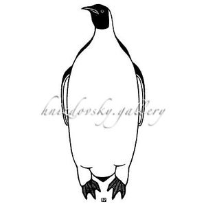 Jacques Hnizdovsky, #165 Emperor Penguin, linocut, 1973, 11.625" x 5" (image size)