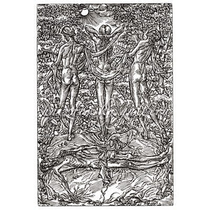 Jacques Hnizdovsky, #000 Life and Death, woodcut, 1944, 14.125" x 9.625" (image size)