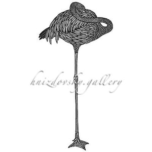 Jacques Hnizdovsky, #104 Flamingo, woodcut, 1970, 20" x 10" (image size)