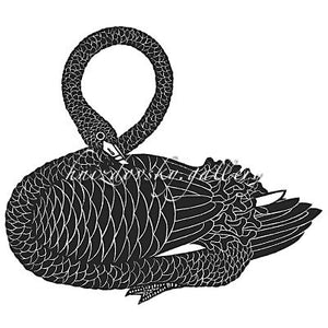 Jacques Hnizdovsky, #149 Black Swan, woodcut, 1972, 17" x 19.375" (image size)