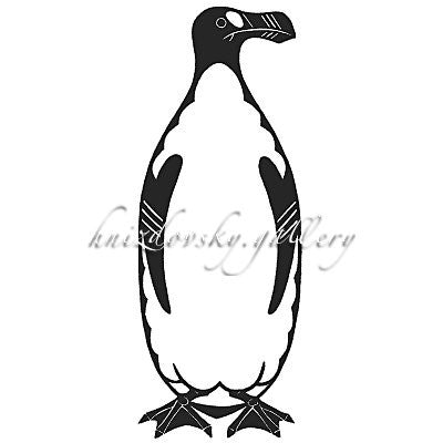 Jacques Hnizdovsky, #189 Great Auk, woodcut, 1974, 9" x 3.375" (image size)