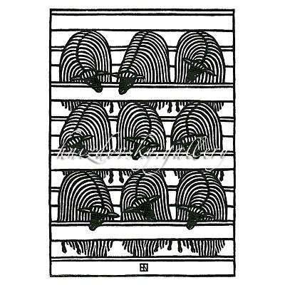 Jacques Hnizdovsky, #261 Sheep in a Pen, woodcut, 1978, 6.625" x 4.5" (image size)
