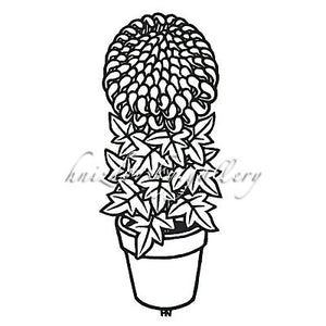 Jacques Hnizdovsky, #269 Chrysanthemum, woodcut, 1978, 6.625" x 2.625" (image size)