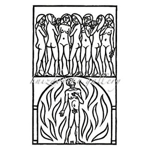 Jacques Hnizdovsky, #271 Seven Loves, woodcut, 1978, 7.5" x 4.5" (image size)