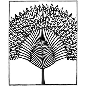 Jacques Hnizdovsky, #288 Traveler's Tree, woodcut, 1980, 8" x 6.5" (image size)