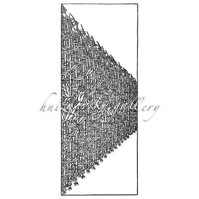 Jacques Hnizdovsky, #328 Wind in a Cornfield II, woodcut, 1983, 14" x 5.56" (image size)