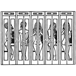 Jacques Hnizdovsky, #355 Telephone Booths I, woodcut, 1972, 8" x 11.125" (image size)